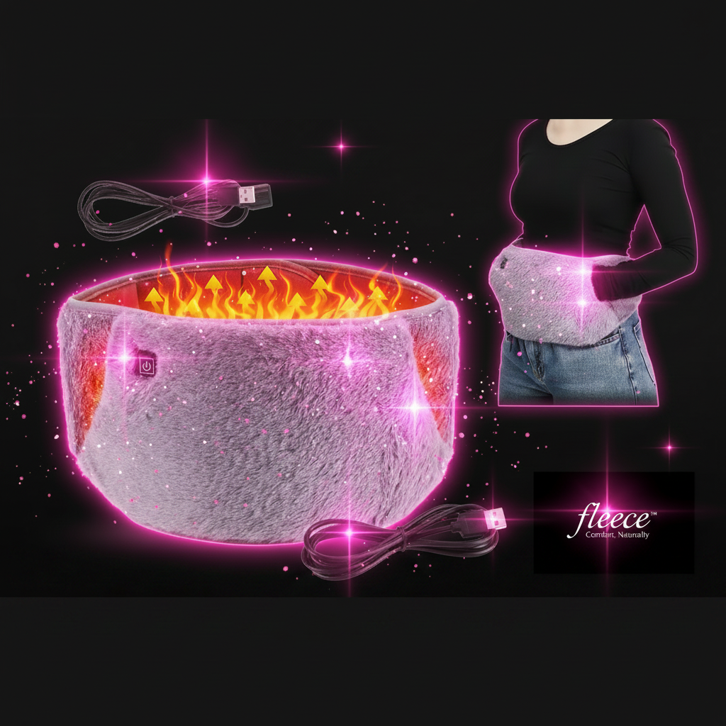 Fleece Heated Waist Belt - Full Frame Pink Bling